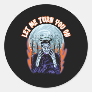 Frankenstein Halloween S Horror Vintage Lustig Hor Runder Aufkleber