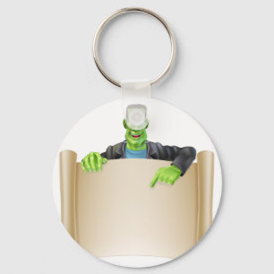 Frankenstein Halloween Sign Scroll Schlüsselanhänger