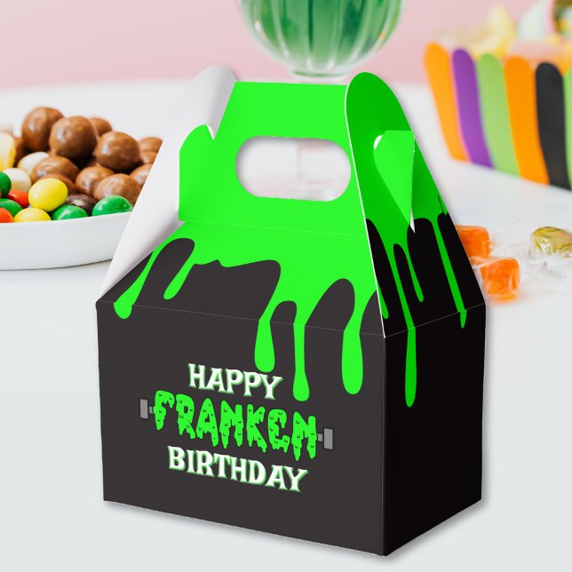 Frankenstein Happy Birthday Halloween Green Slime Geschenkschachtel (Frankenstein Happy Birthday Halloween Green Slime Favor Box)