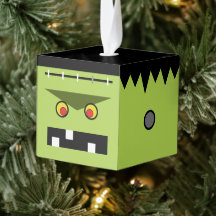 Frankenstein Holz-Würfel Halloween-Ornament