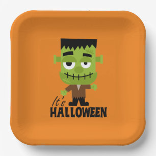 Frankenstein ist Halloween Pappteller