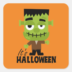 Frankenstein ist Halloween Quadratischer Aufkleber