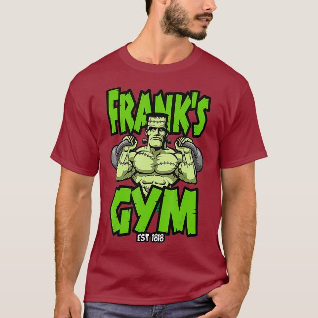 Frankenstein Kettlebell Fitness Gym Halloween T-Shirt (Vorderseite)