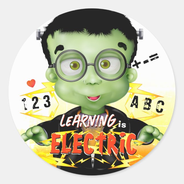 Frankenstein Kindergarten Runder Aufkleber (Vorderseite)