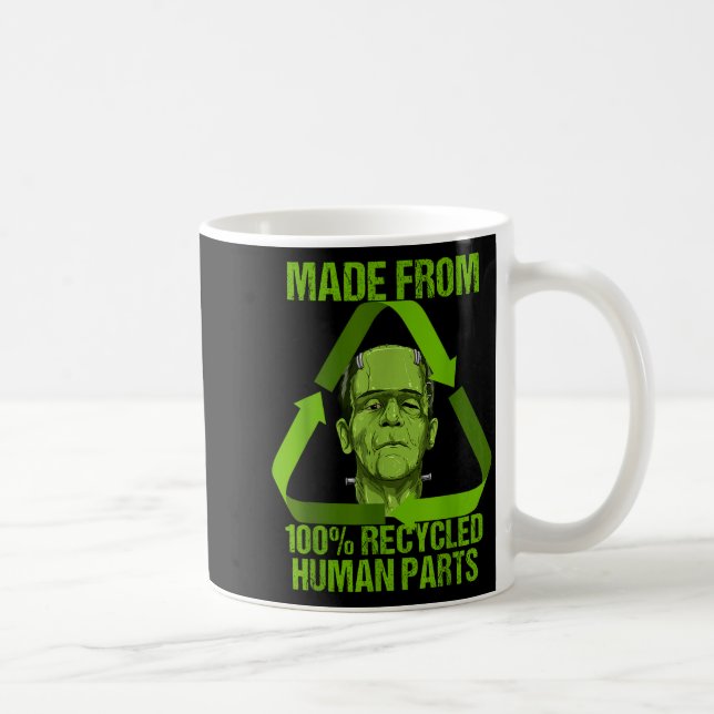 Frankenstein Made From 100% Recycled Human Parts H Kaffeetasse (Rechts)