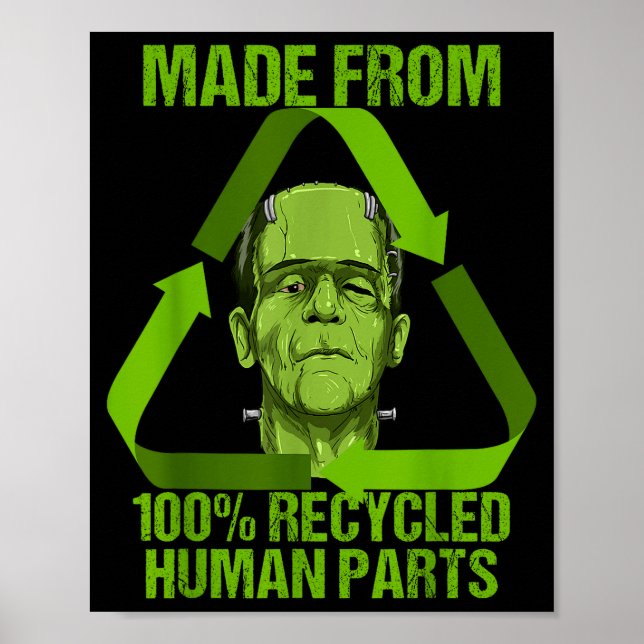 Frankenstein Made From 100% Recycled Human Parts H Poster (Vorne)