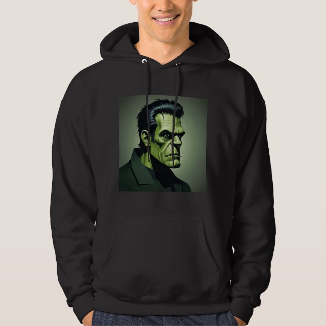 frankenstein mens schwarzer Hoodie (Vorderseite)