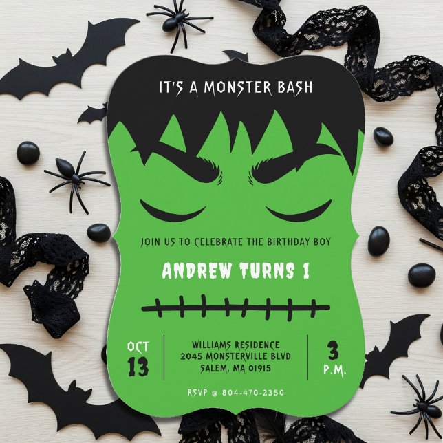 Frankenstein Monster Bash Halloween Geburtstagspar Einladung (Frankenstein Monster Bash Halloween Birthday Party Invitation
)