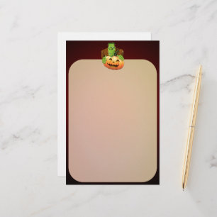 Frankenstein Monster Cartoon mit Pumpkin Briefpapier
