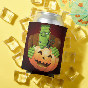 Frankenstein Monster Cartoon mit Pumpkin Dosenkühler