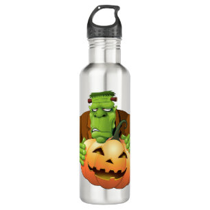 Frankenstein Monster Cartoon mit Pumpkin Edelstahlflasche