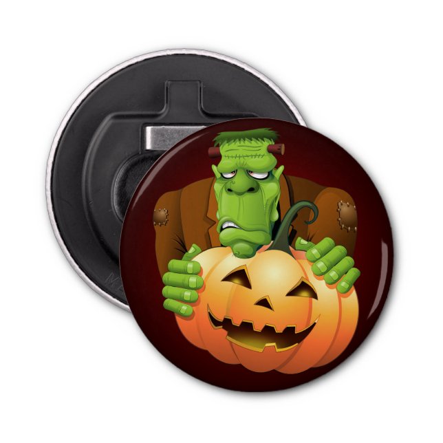 Frankenstein Monster Cartoon mit Pumpkin Flaschenöffner (Vorderseite)