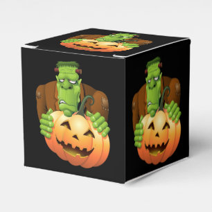 Frankenstein Monster Cartoon mit Pumpkin Geschenkschachtel