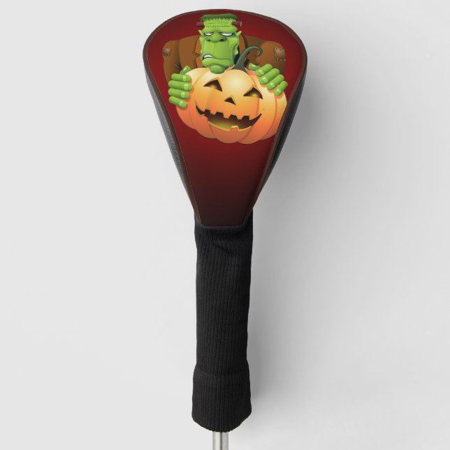 Frankenstein Monster Cartoon mit Pumpkin Golf Headcover (Vorderseite)