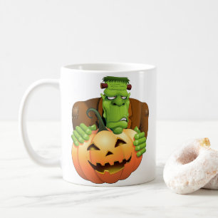 Frankenstein Monster Cartoon mit Pumpkin Kaffeetasse