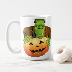 Frankenstein Monster Cartoon mit Pumpkin Kaffeetasse