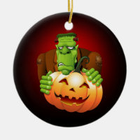 Frankenstein Monster Cartoon mit Pumpkin