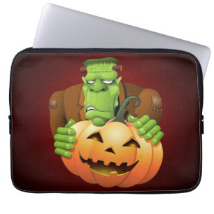 Frankenstein Monster Cartoon mit Pumpkin Laptopschutzhülle