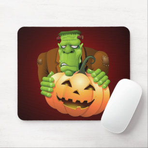 Frankenstein Monster Cartoon mit Pumpkin Mousepad