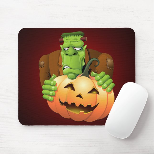 Frankenstein Monster Cartoon mit Pumpkin Mousepad (Mit Mouse)