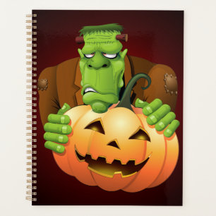 Frankenstein Monster Cartoon mit Pumpkin Planer