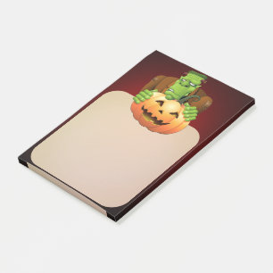 Frankenstein Monster Cartoon mit Pumpkin Post-it Klebezettel