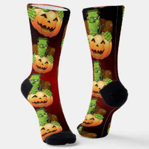 Frankenstein Monster Cartoon mit Pumpkin Socken