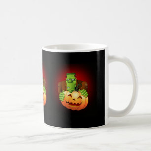 Frankenstein Monster Cartoon mit Pumpkin Tasse