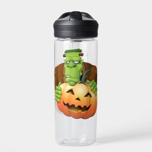 Frankenstein Monster Cartoon mit Pumpkin Trinkflasche (Vorderseite)