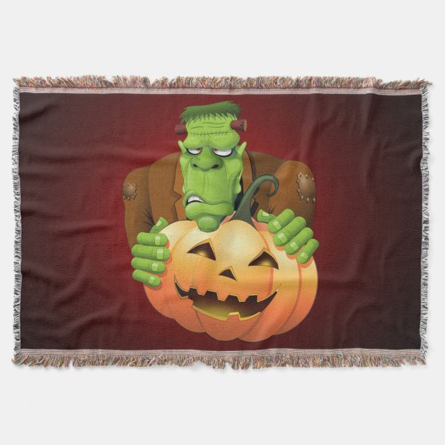 Frankenstein Monster Cartoon with Pumpkin Decke (Vorderseite)