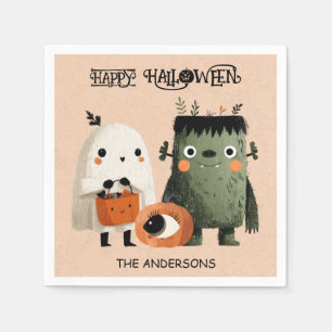 Frankenstein Monster & Ghost Spooky Niedliches Hal Serviette