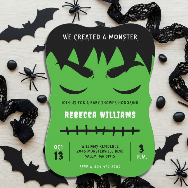 Frankenstein Monster Halloween Baby Dusche Einladung (Frankenstein Monster Halloween Baby Shower Invitation
)
