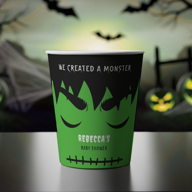 Frankenstein Monster Halloween Baby Dusche Pappbecher (Frankenstein Monster Halloween Baby Shower Paper Cups
)