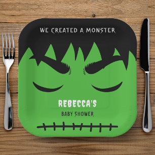 Frankenstein Monster Halloween Baby Dusche Pappteller