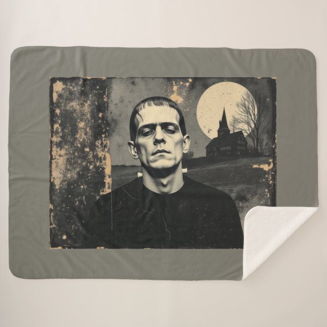 Frankenstein Monster Halloween Sherpadecke (Vorderseite (Horizontal))