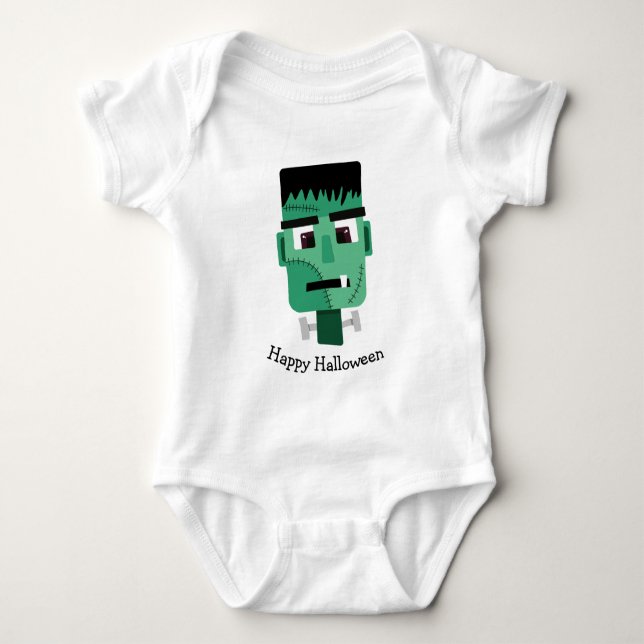Frankenstein-Monster-Illustration Baby Strampler (Vorderseite)