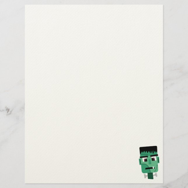 Frankenstein-Monster-Illustration Briefbogen (Vorderseite)