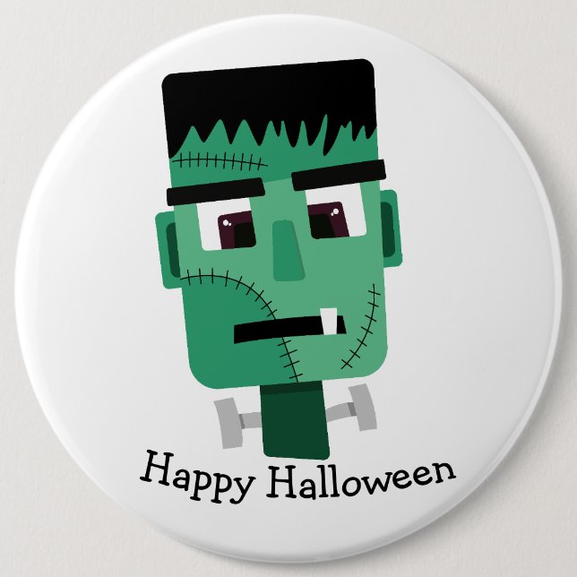 Frankenstein-Monster-Illustration Button (Vorderseite)