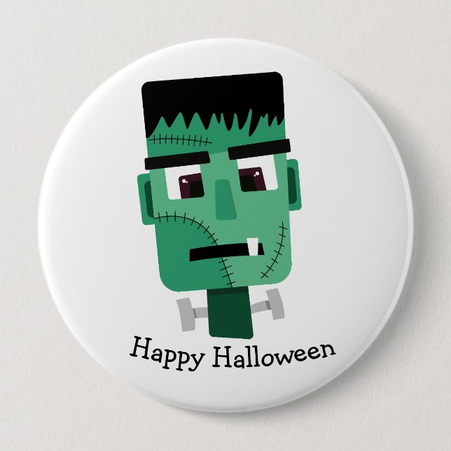 Frankenstein-Monster-Illustration Button (Vorderseite)