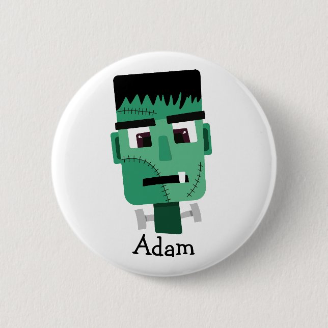 Frankenstein-Monster-Illustration Button (Vorderseite)