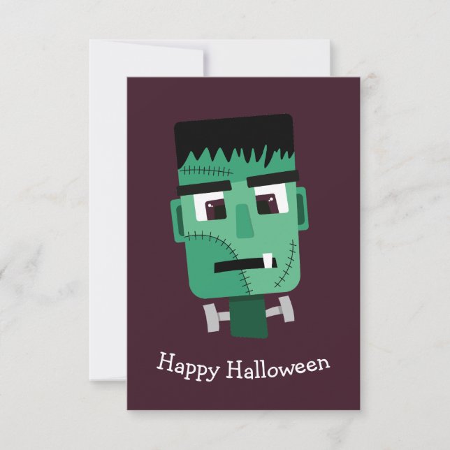 Frankenstein-Monster-Illustration Save The Date (Vorderseite)