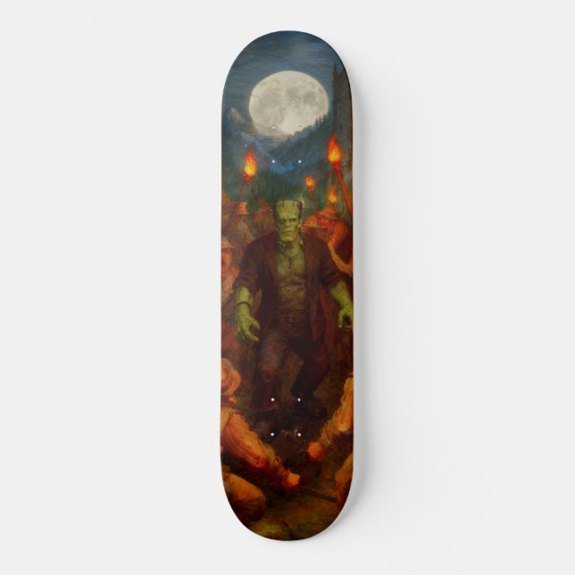 Frankenstein-Monster läuft frei im Dorf Skateboard (Vorderseite)