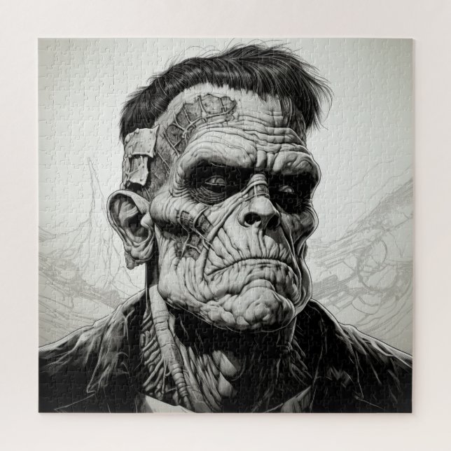 Frankenstein Monster Line Zeichne Puzzle (Vertikal)