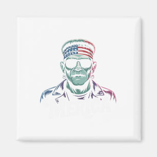 Frankenstein Monster Lover Sungles Usa Flag 4. Magnet