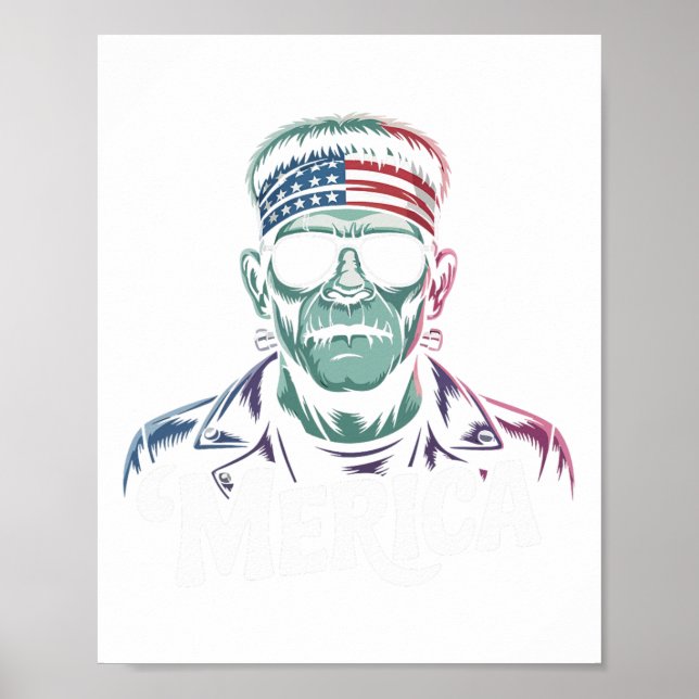 Frankenstein Monster Lover Sungles Usa Flag 4. Poster (Vorne)