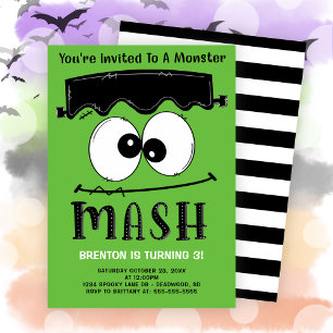 Frankenstein Monster Mash Halloween Geburtstagspar Einladung