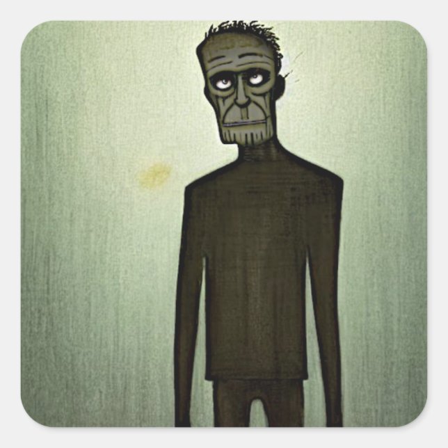 Frankenstein-Monster Quadratischer Aufkleber (Vorderseite)