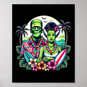 Frankenstein-Monster und Braut Tropical Hawaiian B Poster
