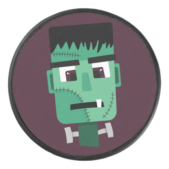 Frankenstein Monsters Kopf Eishockey Puck (Vorderseite)