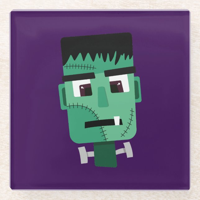 Frankenstein Monsters Kopf Glasuntersetzer (Vorderseite)